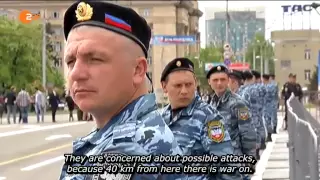 German TV - Donetsk separatists celebrate one year of independence 11.05.2015 (Eng Subs)