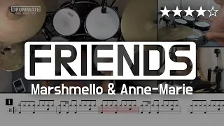 050 Friends - Marshmello & Anne-Marie  (★★★★☆) Pop Drum Cover (Score, Lessons, Tutorial) | DRUMMATE