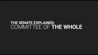 The Senate Explained: Committee of the Whole