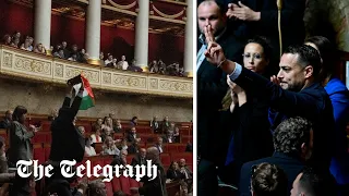 French MP suspended after raising Palestinian flag in parliament session