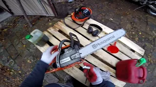 Jak odpalić pilarkę spalinową, przygotowanie pilarki/How to start a petrol chainsaw