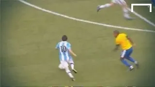 Ridiculous Goal from Lionel Messi Against Brazil