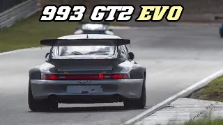 PORSCHE 993 GT2 EVO | racing at Zandvoort 2020 (Fly-by's, Downshifts and Turbos)