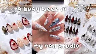 A Busy but Chill Week in My Nail Studio ☁️ | finishing orders, RM's new album, press-on nails