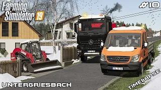 Removing snow from property | Lawn Care on Untergriesbach | Farming Simulator 19 | Episode 10