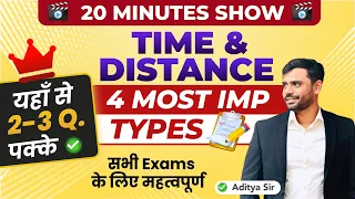 Time and Distance : 4 Most IMP Types 🔥by Aditya Ranjan Sir Maths | जरूर करके जाना ✅ | Short Trick