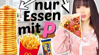 24 Stunden nur Essen mit P essen 🤔 Popcorn, Pfannkuchen, ... | ViktoriaSarina