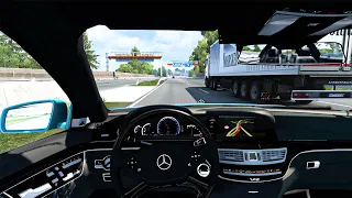 Mercedes-Benz W221 2012 S65 AMG | Euro Truck Simulator 2 | Steering wheel gameplay