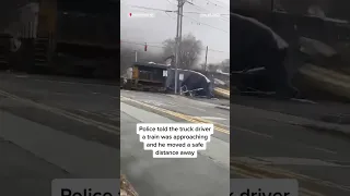 A #train slams into a tractor-trailer