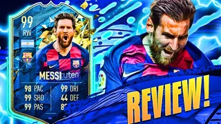 WHAT A CARD! TOTSSF LIONEL MESSI (99) PLAYER REVIEW! FIFA 20 ULTIMATE TEAM!