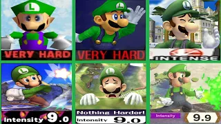 All Super Smash Bros. Classic Modes (64 to Ultimate) with Luigi (Hardest Difficulty)