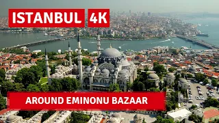 Istanbul Around Eminonu Bazaar Walking Tour|16 October 2021|4k UHD 60fps