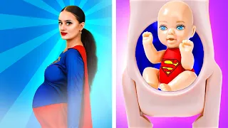 Funny Pregnant Superhero Moments || Superwomen Pregnancy Situations, Mom To be by Woosh!