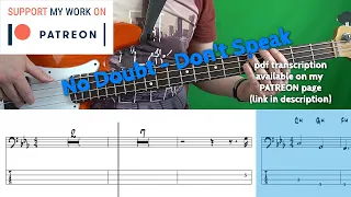 No Doubt - Dont' Speak (Bass cover with tabs)