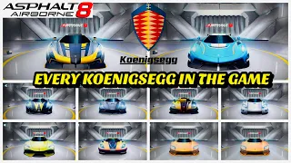 Asphalt 8, KOENIGSEGG SHOWCASE: EVERY KOENIGSEGG IN THE GAME