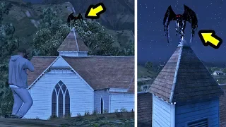 ظهور وحش الفراشة السوداء المرعب فوق الكنيسة في جي تي أي 5 | GTA V Mothman