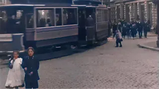 [4K, 60 fps] Leipzig Lindenau 1910 Germany Jahrmarkt AI-colorized, speed-corrected, sound added