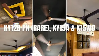 RARE KDK KY12B PN, KDK KY15A & K15W0 Ceiling Fans in a restaurant