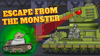 Italian Scientist Escape from the Monster - Cartoons about tanks