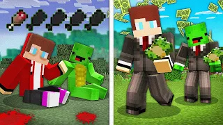 The POOR to RICH Story In Minecraft Challenge - Maizen Mizen Mazien JJ and Mikey