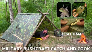 Solo Overnight Using Old School Military Gear and Frog Legs Eggs and Cheese