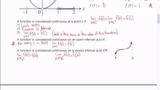 Mr Joyce - AP Calculus - Continuity and One Sided Limits Part I