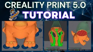 Creality Print 5.0 Slicer Tutorial: Support Painting, Mouse Ear, Infill, Walls, Temp, Speed, more.