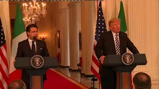 La conferenza stampa congiunta del Presidente Conte e del Presidente Trump