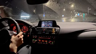 Rainy Night Drive | ASMR | BMW 116d
