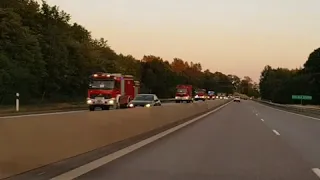 Polish firefighter convoy recieves a greeting in sweden