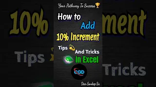 How to add 10% increment in Excel tips and tricks 💯💫❤️ #exceltips #tutorial #shortvideo