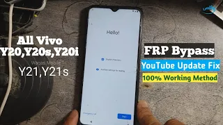 All Vivo Y20,Y20s,Y20i Y21, Y21s Frp Bypass YouTube Update Fix by Waqas Mobile