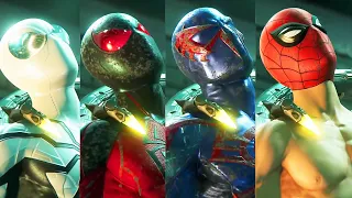 ALL Spider-Man Suits & Costumes vs Octopus (All DLC Suits & Damaged Suits) Spider-Man Remastered PC