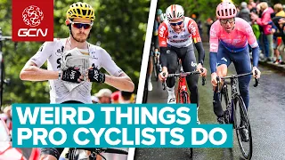 10 Weird Things Pro Cyclists Do During Races