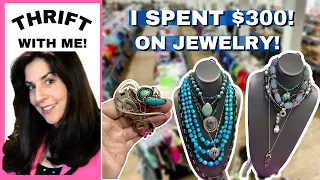 How I SPENT $300 Cash On JEWELRY At My Favorite Thrift Store!