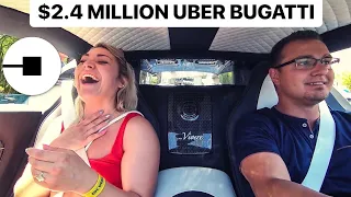 PICKING UP UBER RIDERS WITH BUGATTI ! *FUNNY REACTIONS*