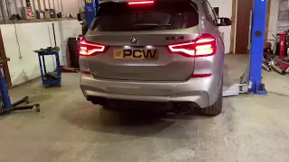 BMW x3m competition with secondary decats, resonator mod and backbox mod with bootmod3 stage 1