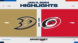 NHL Highlights | Ducks vs. Hurricanes - January 11, 2024