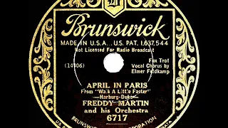 1934 HITS ARCHIVE: April In Paris - Freddy Martin (Elmer Feldkamp, vocal)