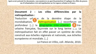 [Premières] Le corrigé d'une analyse de document en géographie (brouillon + modèle de rédaction)