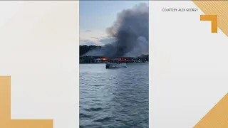 Several boats at Holiday Marina on Lake Lanier catch fire