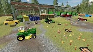 Finding tons of trash and gold with our Lawn business | Farming Simulator 22