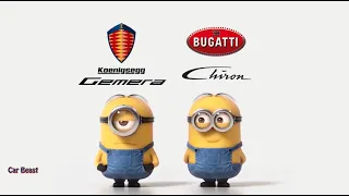 Bugatti chiron vs koenigsegg gemera minion stylefunny#status #tiktok #funny #trending #foryou #asmr