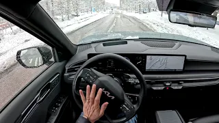 4K Snow Chaos POV DRIVE Kia EV9 [2024]