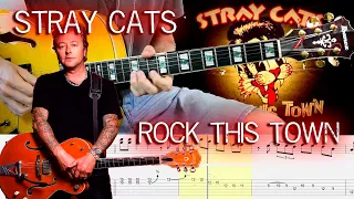 Stray Cats - Rock this town (Guitar Lesson With TAB & Score)🎸