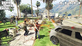 GTA 5 - Michael And Friends FIVE STAR FIREWORK LAUNCHER COP BATTLE! (GTA V Funny Moments)