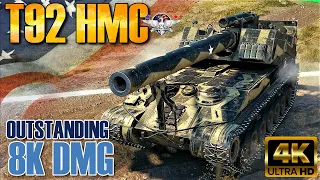 WoT T92 HMC Gameplay ♦ 8K Dmg ♦ SPG Arty Review 4K UHD