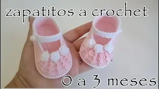 Zapatitos a crochet para bebé en relieve - Modelo Rebecca -0 - 3 meses