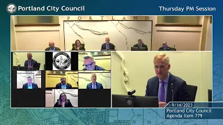 Portland City Council Meeting PM Session 09/14/23