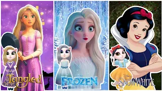 Frozen Elsa VS Snow white Vs Rapunzel makeover by My Talking Angela || Angela new Cosplay